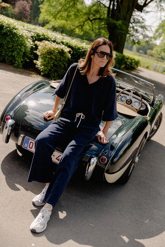 Les Jumelles Miley Badstof Shirt Marineblauw