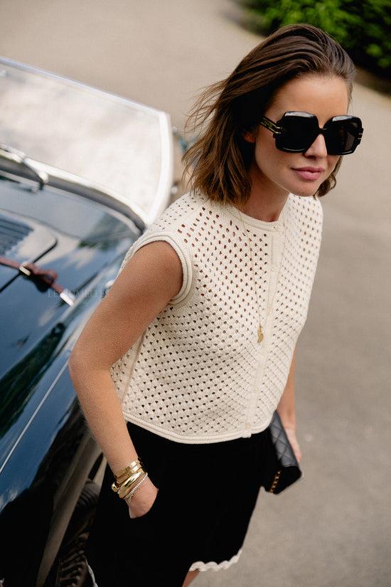 les jumelles Mina top antiek wit