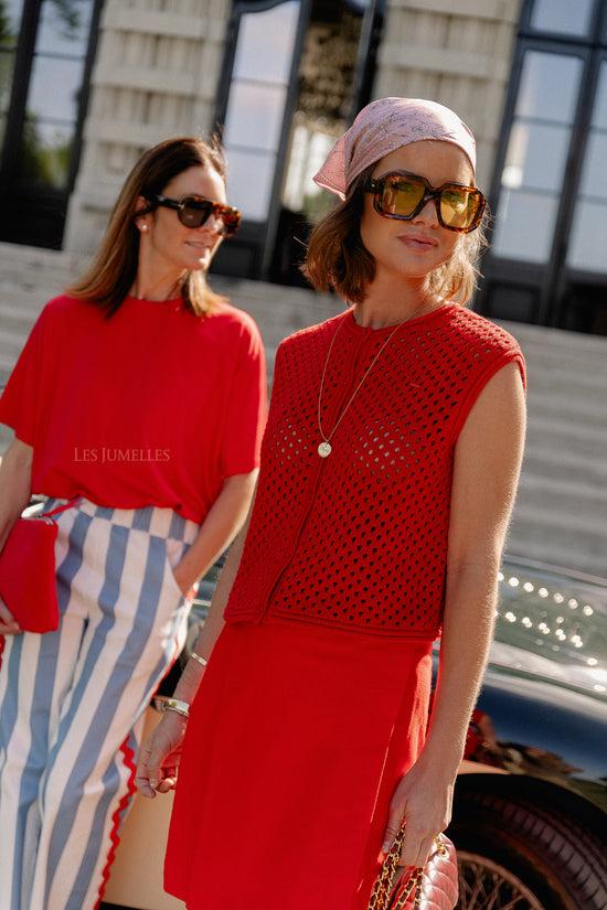 Les Jumelles Mina Top High Risk Rood