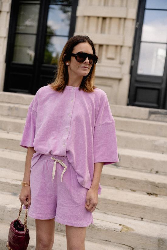 les jumelles Naram oversized shirt zacht fuchsia