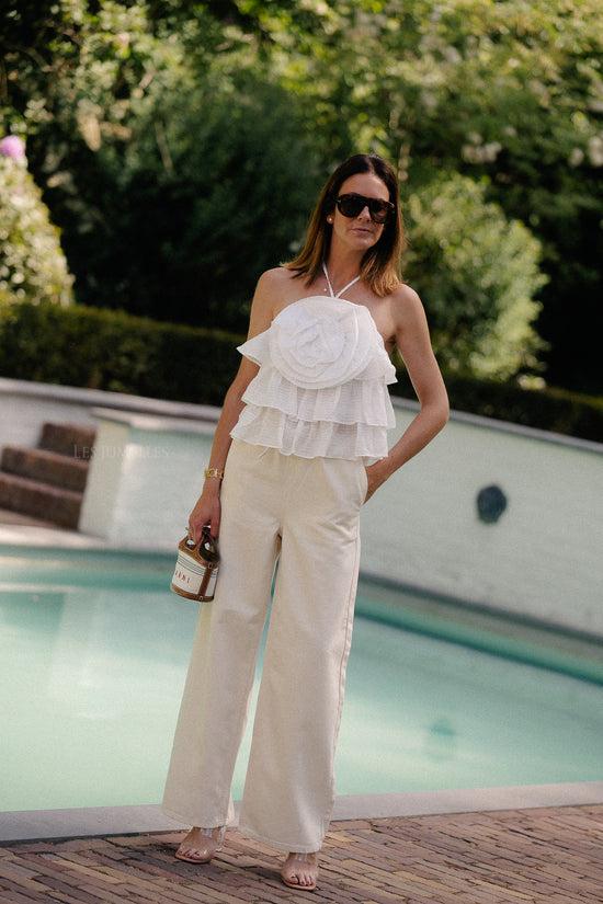 les jumelles OBJBritney S/L halternek singlet wit