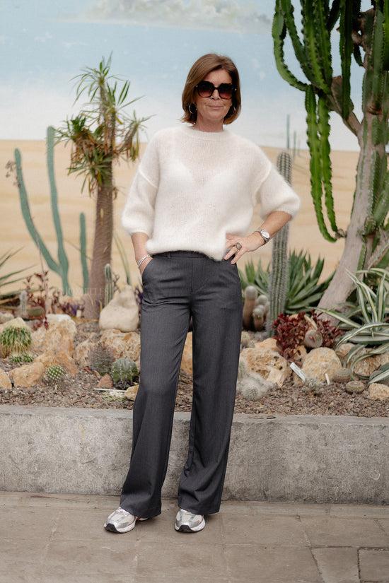 Les Jumelles OBJLisa Wide Pant Medium Grey Melange