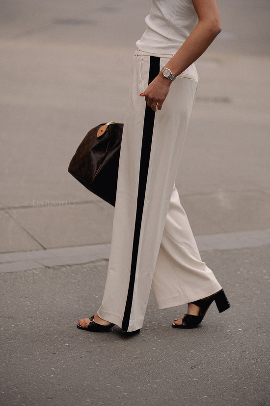 Les Jumelles OBJLisa Wide Pant Sandshell/black