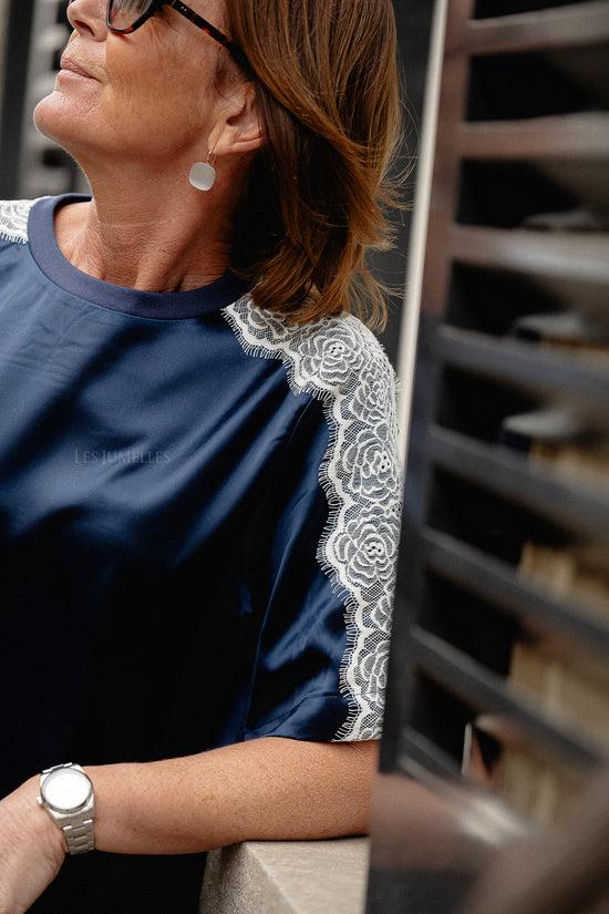 Les Jumelles OBJRandi SS Top Dark Denim