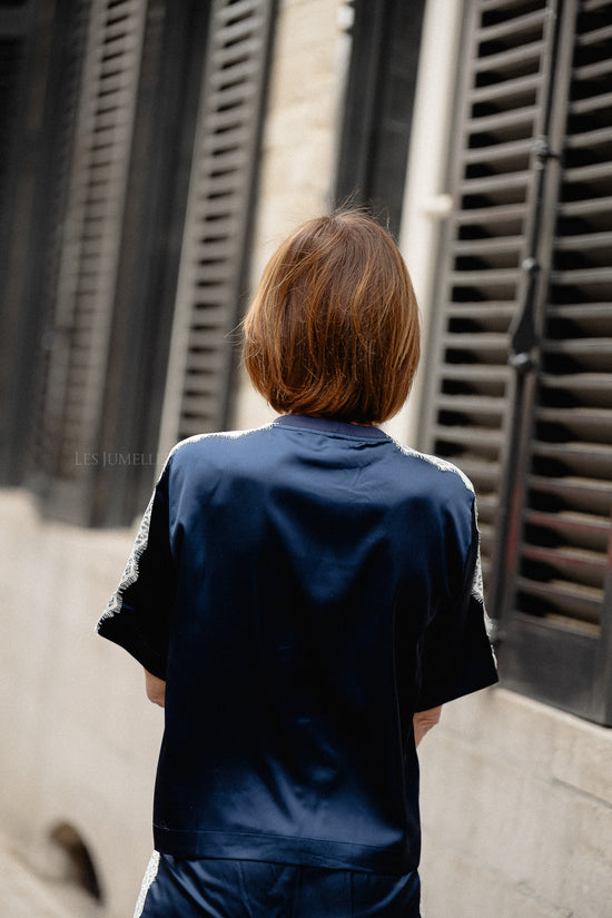 Les Jumelles OBJRandi SS Top Dark Denim