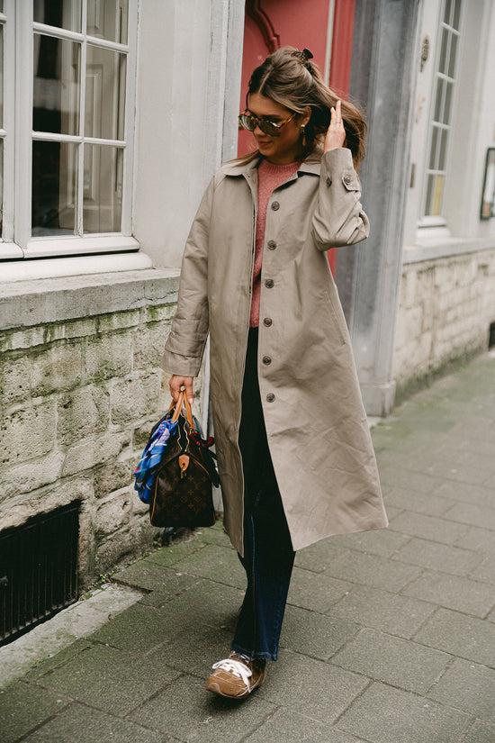 les jumelles OBJVega LS long coat desert taupe