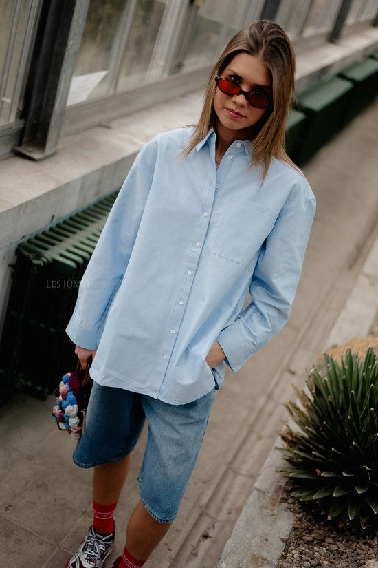 Les Jumelles OBJZane LO L/S Shirt Cornflower Blue