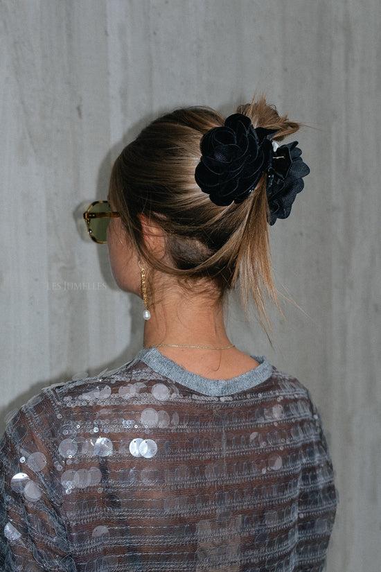 Les Jumelles Peromia Fluwelen Haarklem Zwart