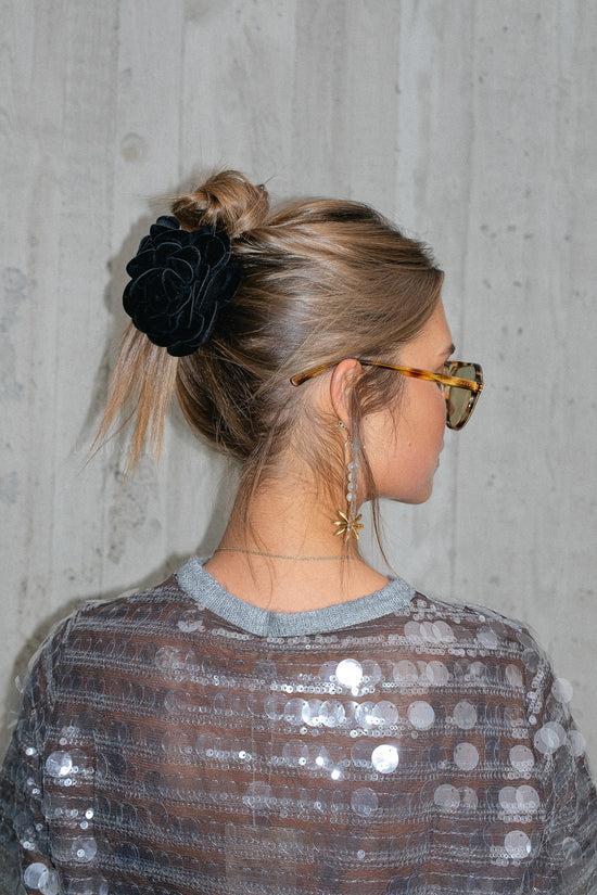 Les Jumelles Peromia Fluwelen Haarklem Zwart