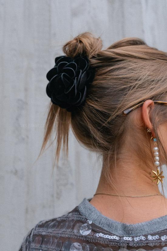 les jumelles Peromia fluwelen haarklem zwart