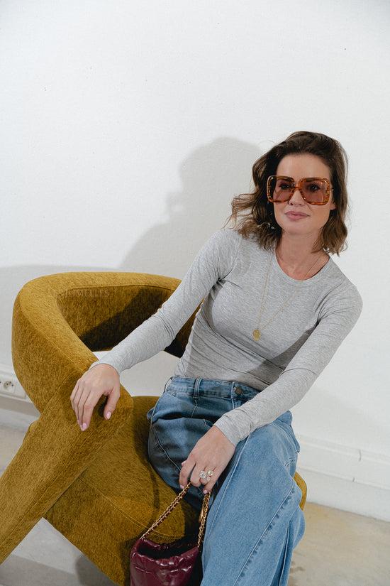 Les Jumelles PetriciaSW T-shirt LS Grijs Melange