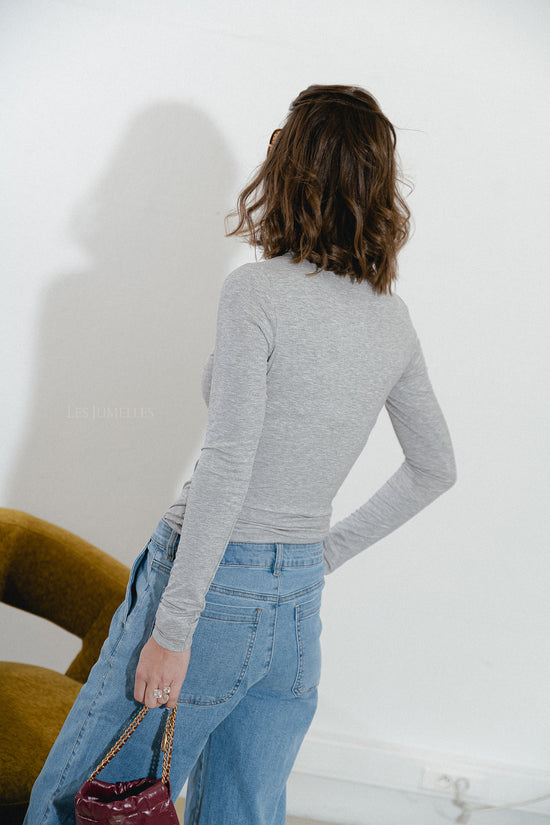 Les Jumelles PetriciaSW T-shirt LS Grijs Melange