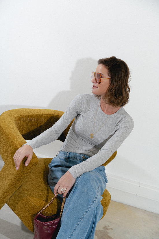 Les Jumelles PetriciaSW T-shirt LS Grijs Melange