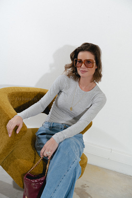 les jumelles PetriciaSW T-shirt LS grijs melange