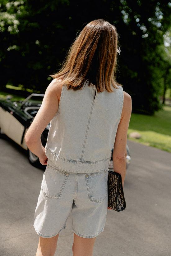 Les Jumelles Phoenix Denim Shorts Ultra Lichtblauw