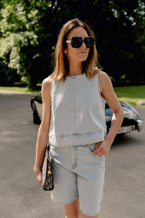 les jumelles Phoenix denim shorts ultra lichtblauw