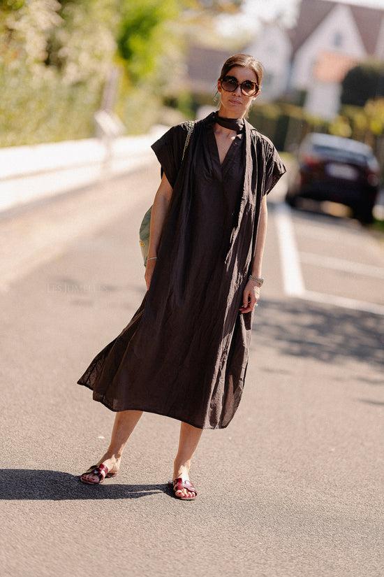 les jumelles Portia dress hot chocolate