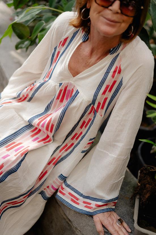 Les Jumelles Power Long Dress Navy/red