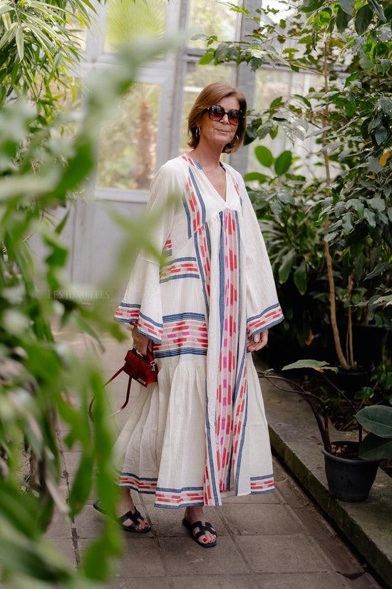 les jumelles Power long dress navy/red