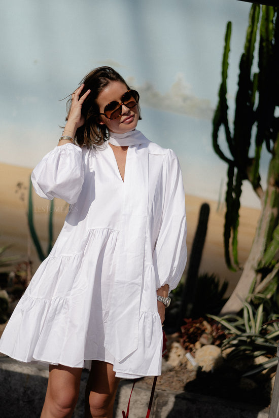 Les Jumelles Precious Short Dress White