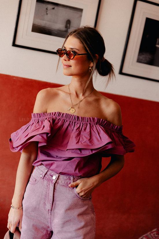 Les Jumelles Rhea One Shoulder Top Rozenknoproze