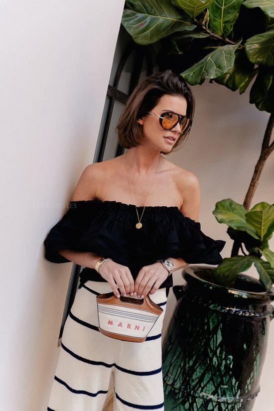 Les Jumelles Rhea One Shoulder Top Zwart