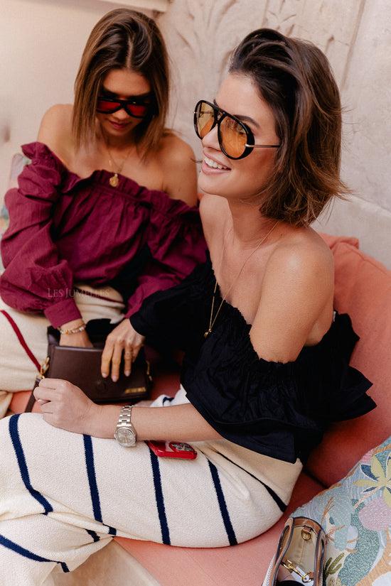 Les Jumelles Rhea One Shoulder Top Zwart