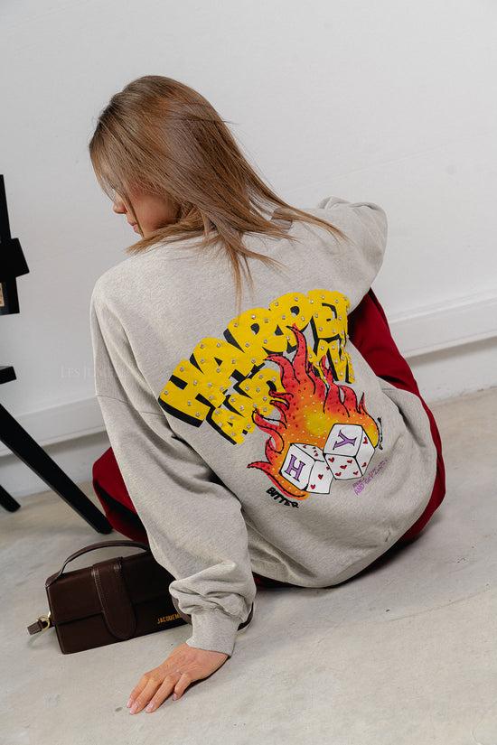 les jumelles Rollthedice sweater grey melange