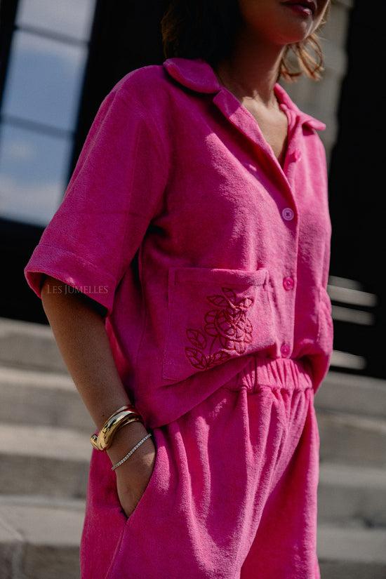 les jumelles Rosalie terry shirt fuchsia/red
