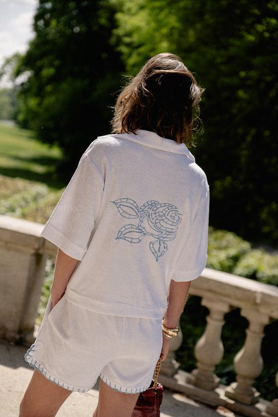 Les Jumelles Rosalie Terry Shirt White/blue