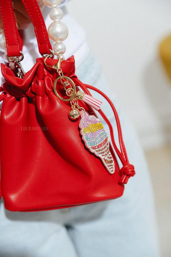 les jumelles Sleutelhanger met strass-steentjes