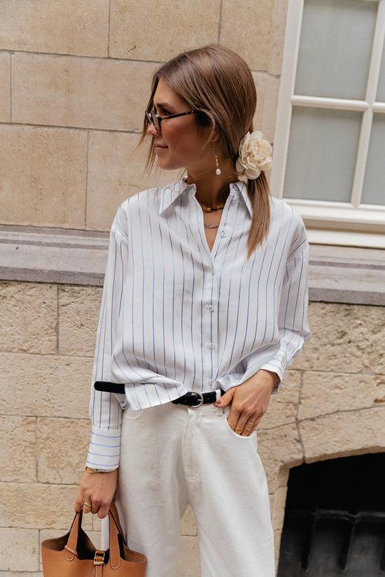 Les Jumelles SLFMairin LS Gestreept Shirt Wit