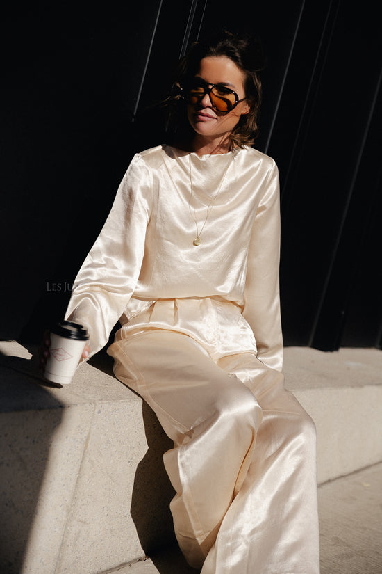 Les Jumelles SLFSelene HW Wide Pant Birch