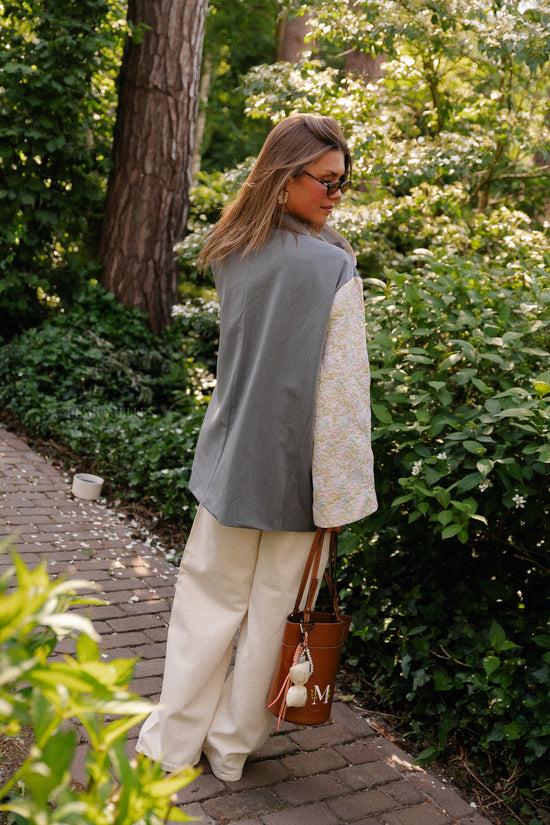 Les Jumelles SLFTenni HW Relaxte Denim Broek Ecru