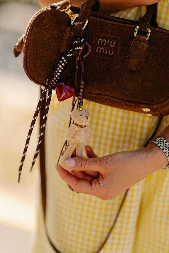 Les Jumelles Teddy Bear Keychain Chocolate Brown