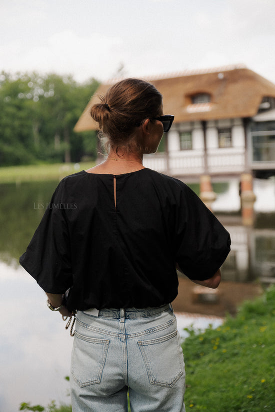 Les Jumelles VIBaluni O-hals SS Volume Top Zwart