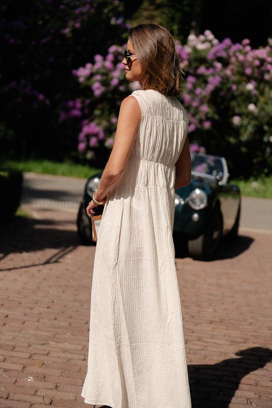 Les Jumelles VIFoxy O-hals Maxi-jurk Ecru