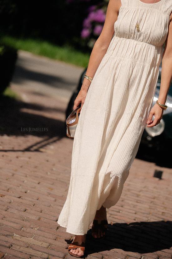 Les Jumelles VIFoxy O-hals Maxi-jurk Ecru