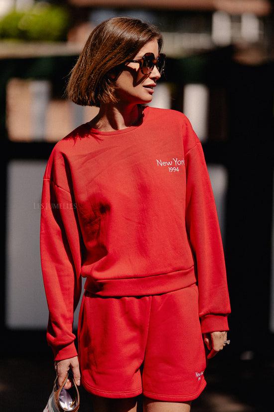 Les Jumelles VIHollie HW Sweat Shorts Racing Red