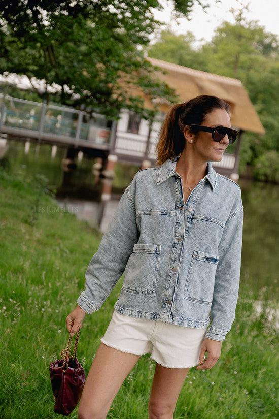 les jumelles VIJaf LS denim jacket light blue
