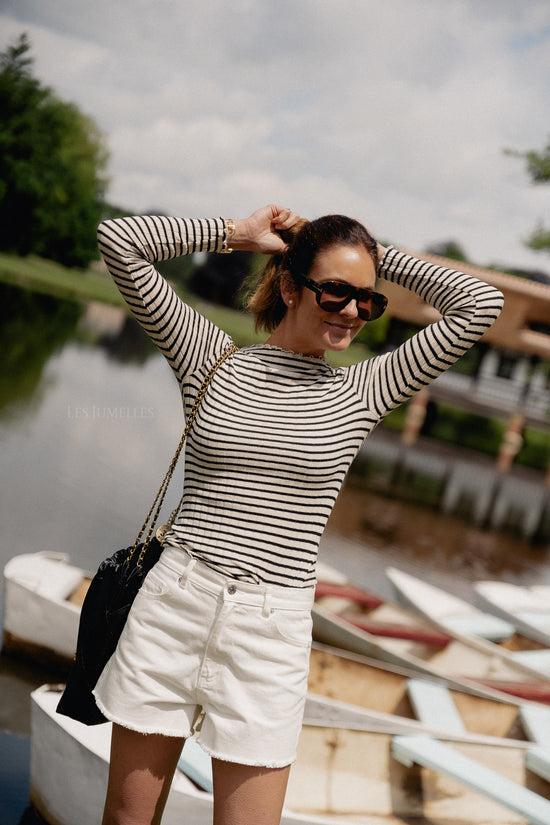 Les Jumelles VIRika LS Funnel Neck Top Black/birch