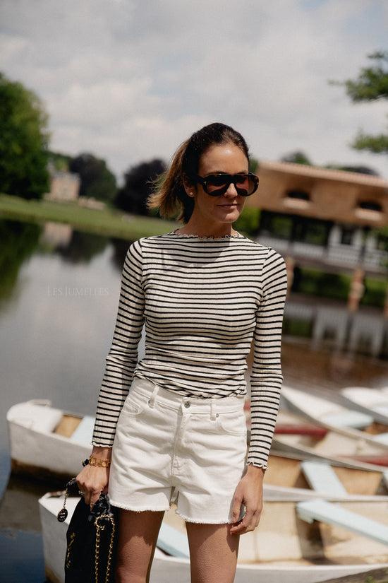 Les Jumelles VIRika LS Funnel Neck Top Black/birch