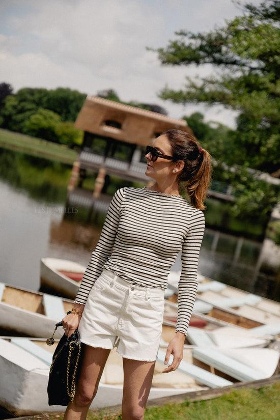 les jumelles VIRika LS funnel neck top black/birch