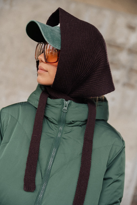 les jumelles Woona hoofdsjaal hot fudge bruin