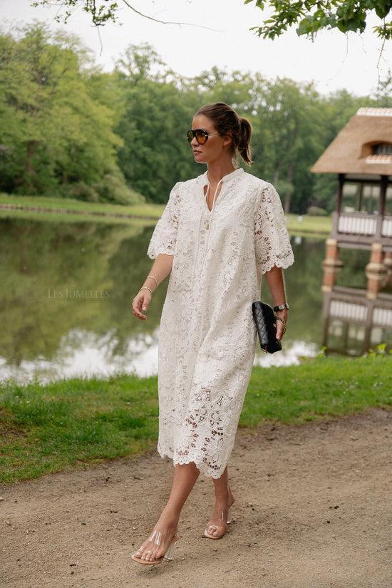 Les Jumelles YASMilvo 2/4 Lange Jurk Wit