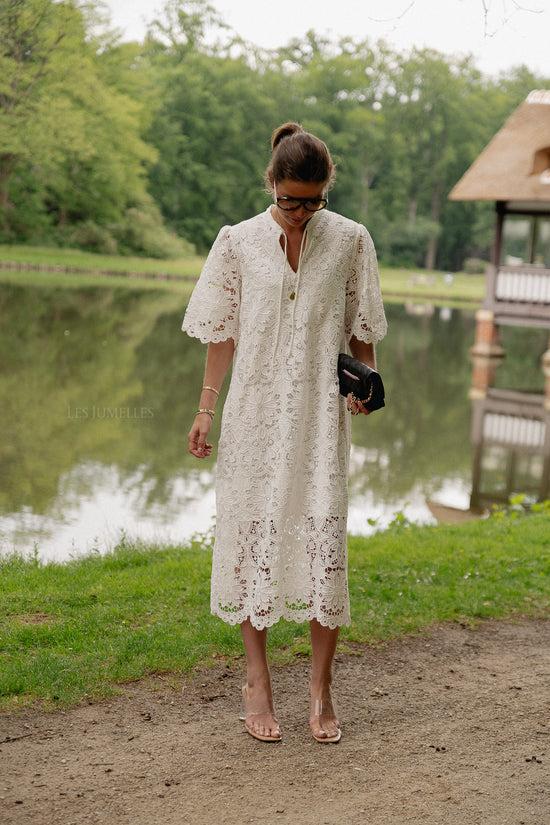 les jumelles YASMilvo 2/4 lange jurk wit