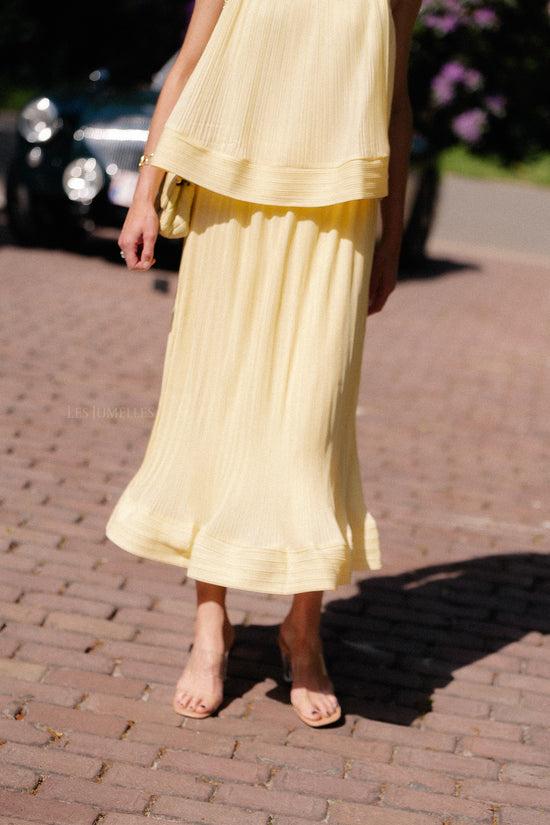 Les Jumelles YASRiva HW Midi-rok Vanille