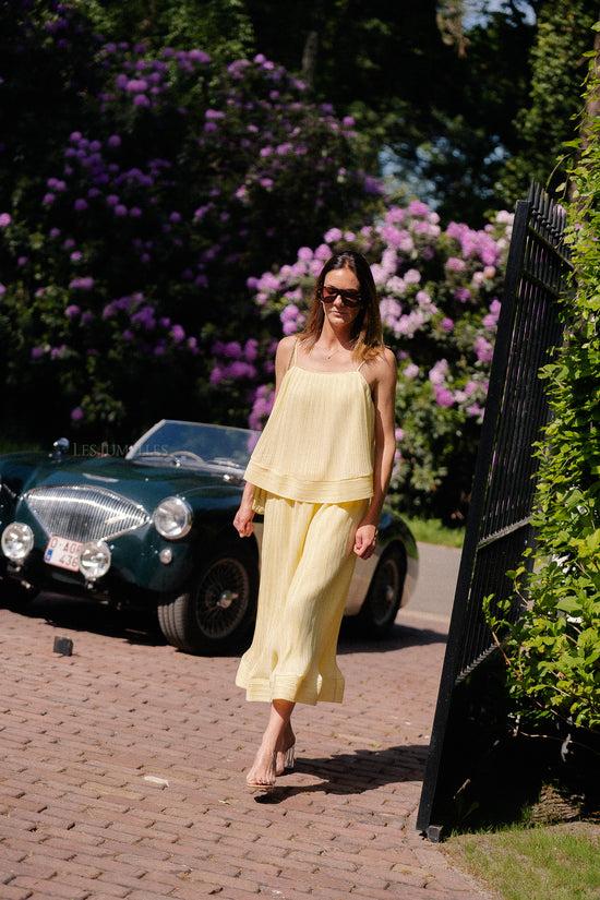 les jumelles YASRiva HW midi-rok vanille