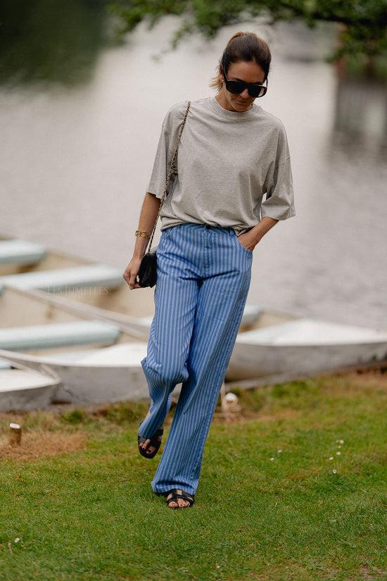 Les Jumelles Yve Broek Blauwe Streep