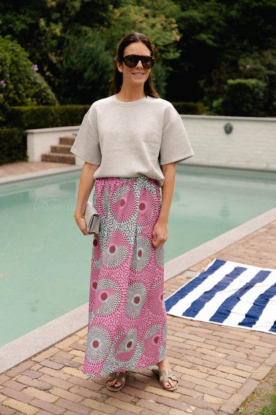 Les Jumelles OBJAndrea 2/4 T-shirt Light Grey Melange